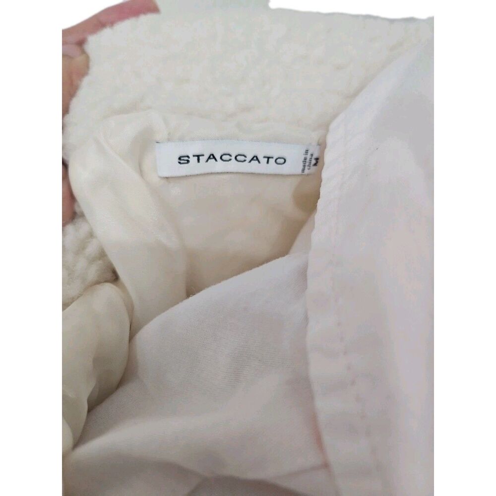Staccato Ivory Sherpa & Quilted Puffer Zip Vest Size M - Picture 5 of 5